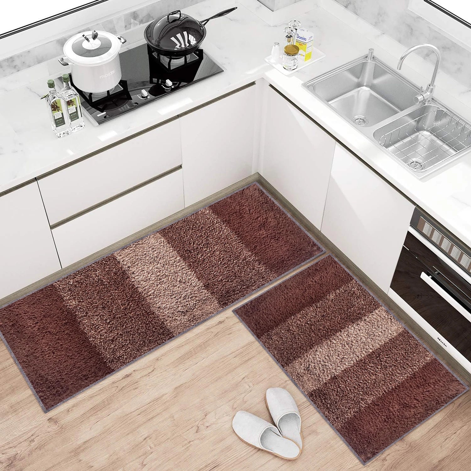 Box Pattern Cotton Bathmat