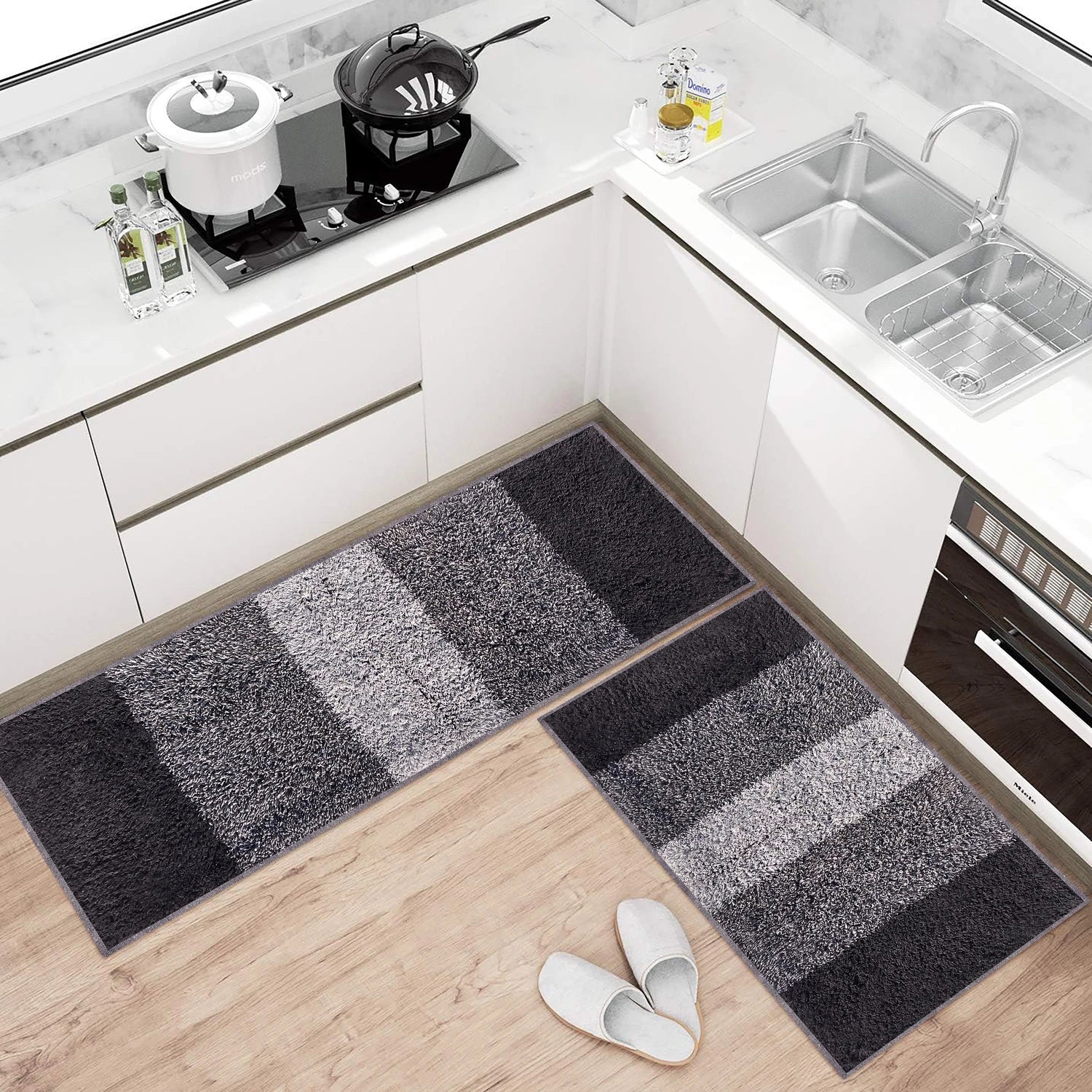 Box Pattern Cotton Bathmat