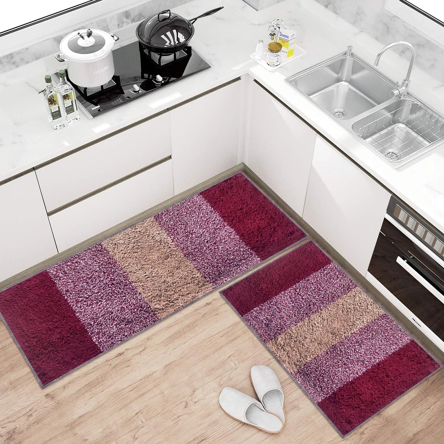 Box Pattern Cotton Bathmat