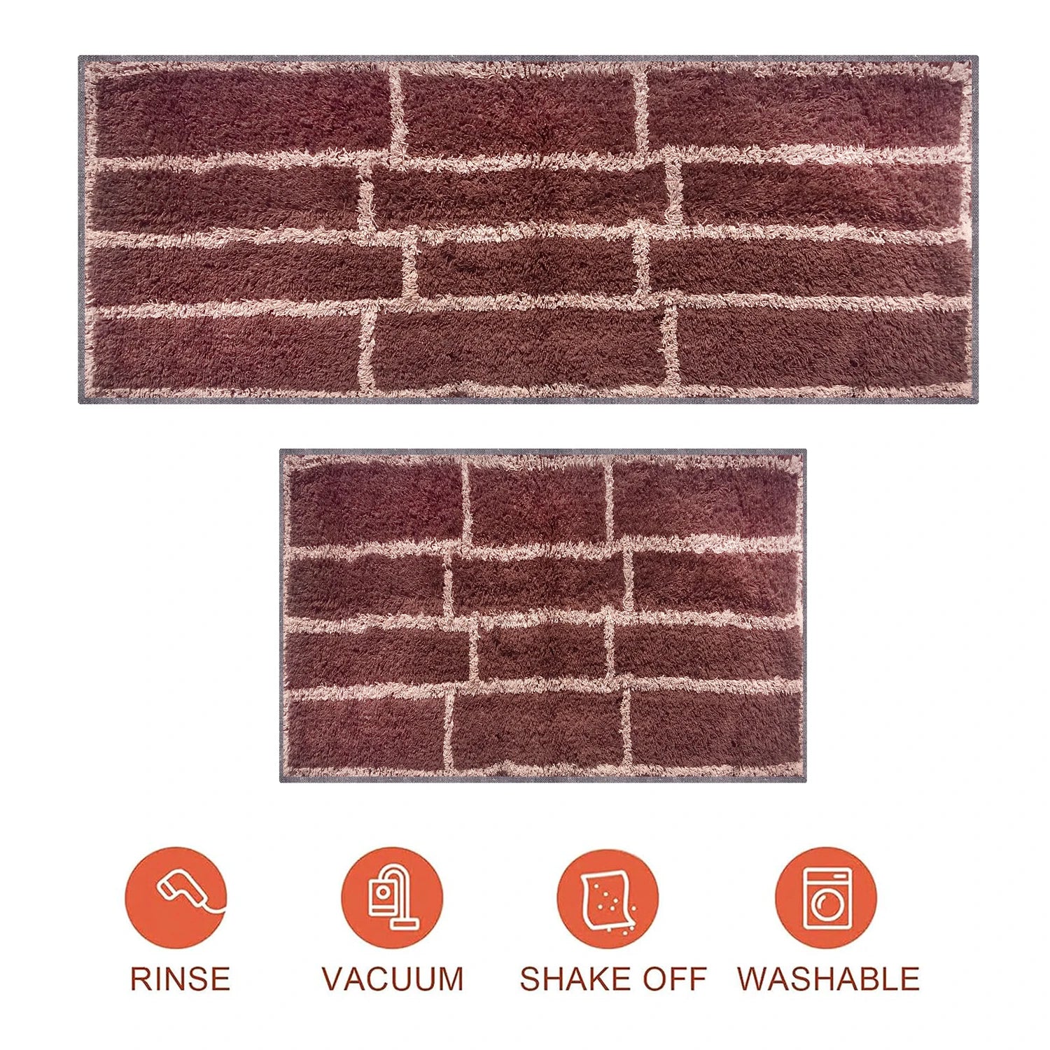 Brick Pattern Cotton Bathmat