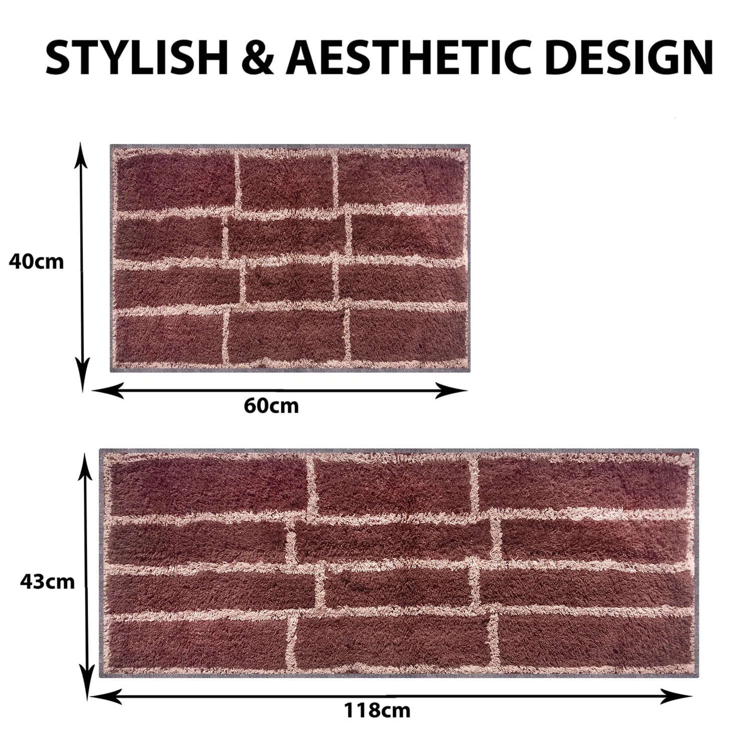 Brick Pattern Cotton Bathmat