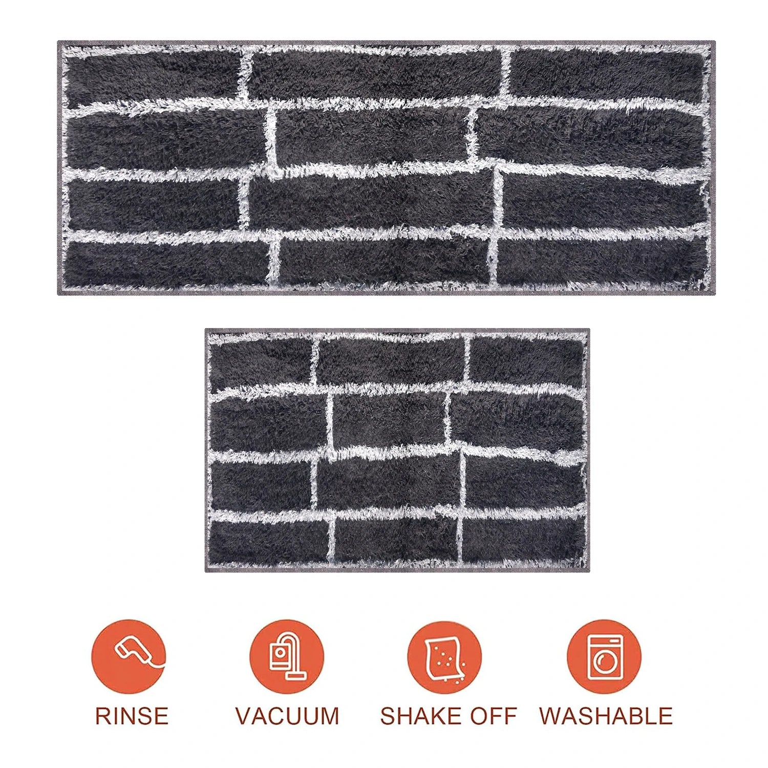 Brick Pattern Cotton Bathmat