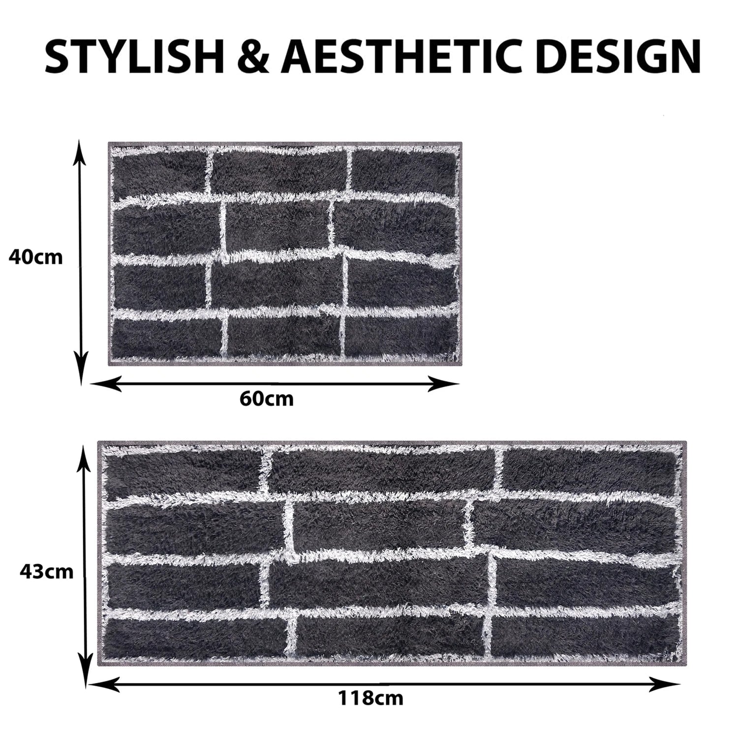 Brick Pattern Cotton Bathmat