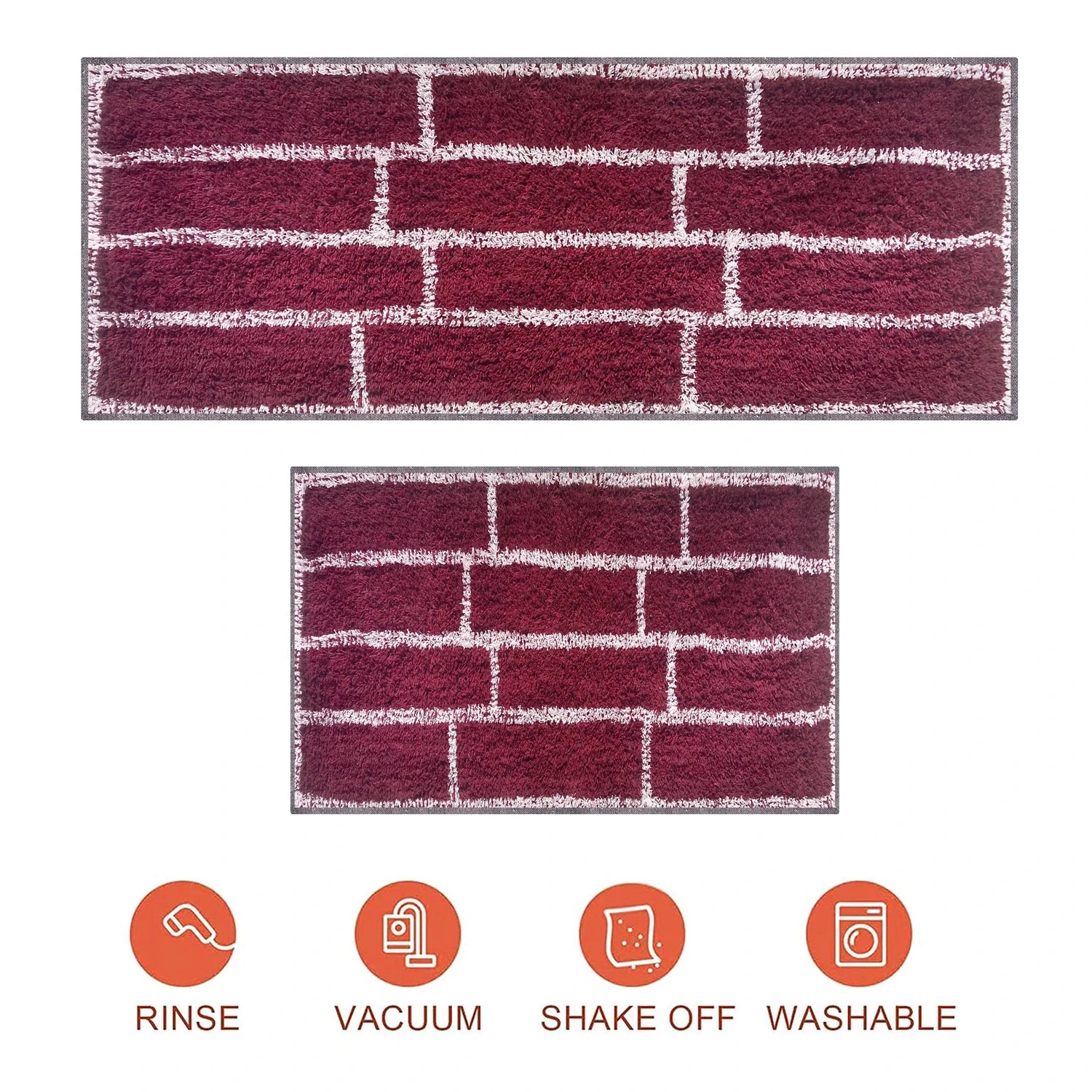 Brick Pattern Cotton Bathmat