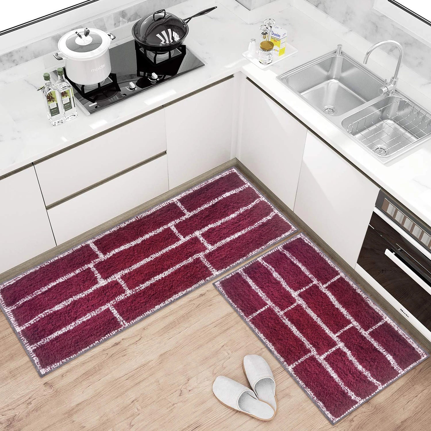 Brick Pattern Cotton Bathmat