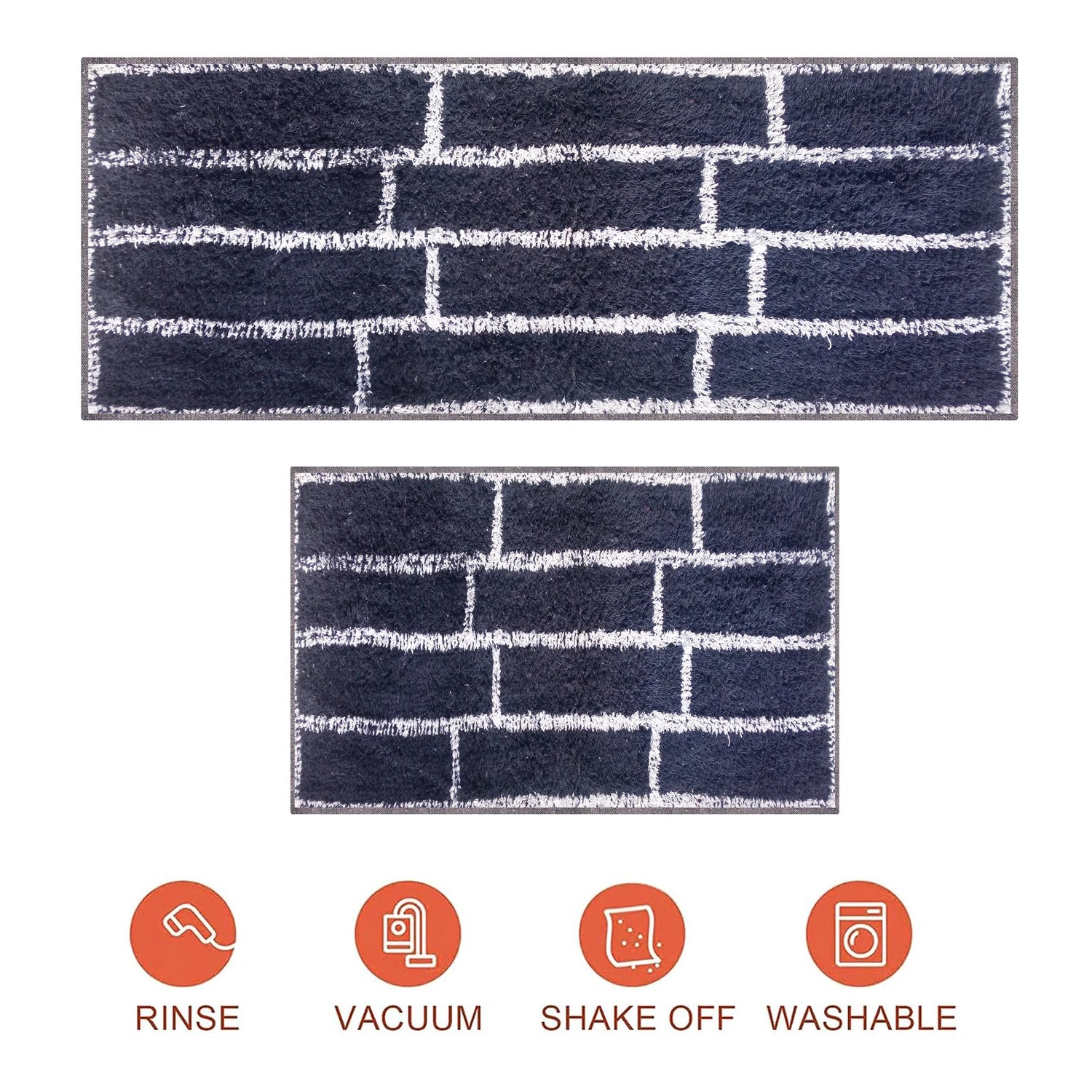 Brick Pattern Cotton Bathmat