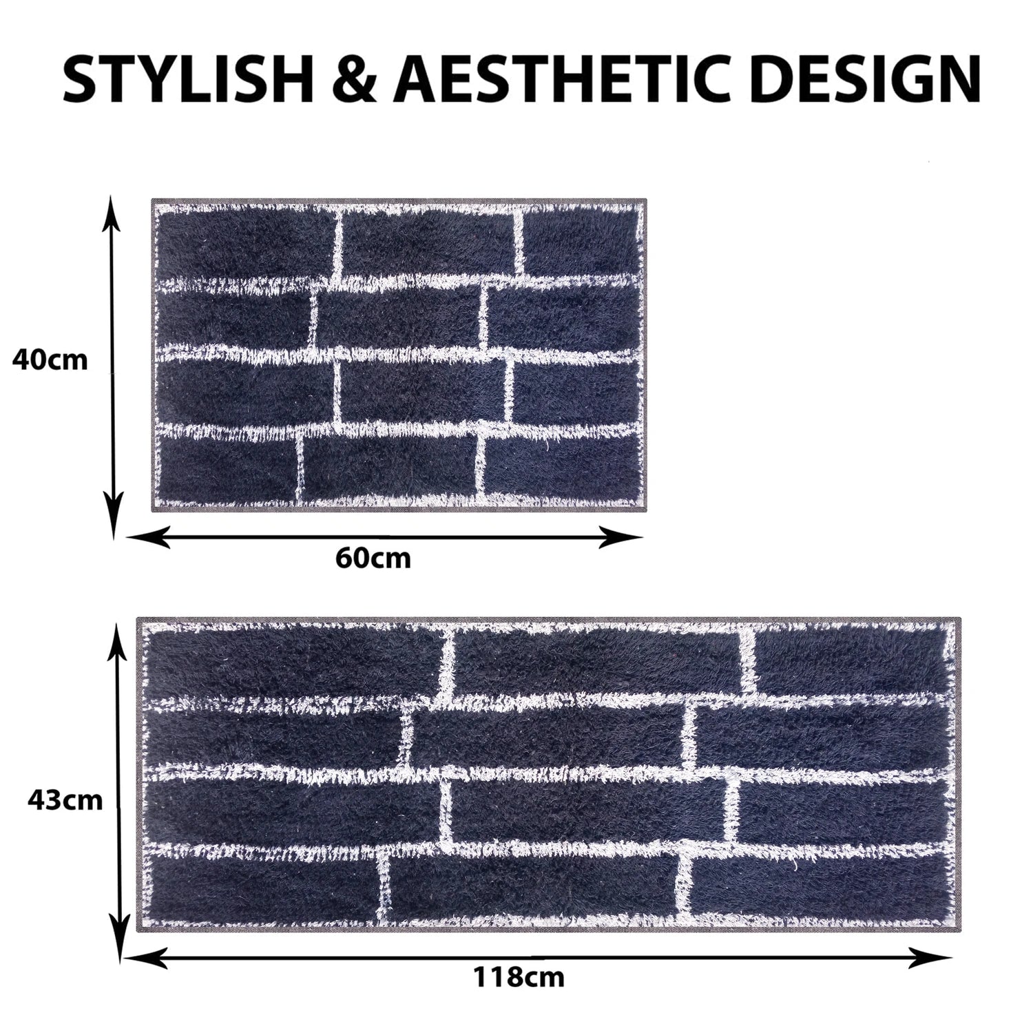 Brick Pattern Cotton Bathmat