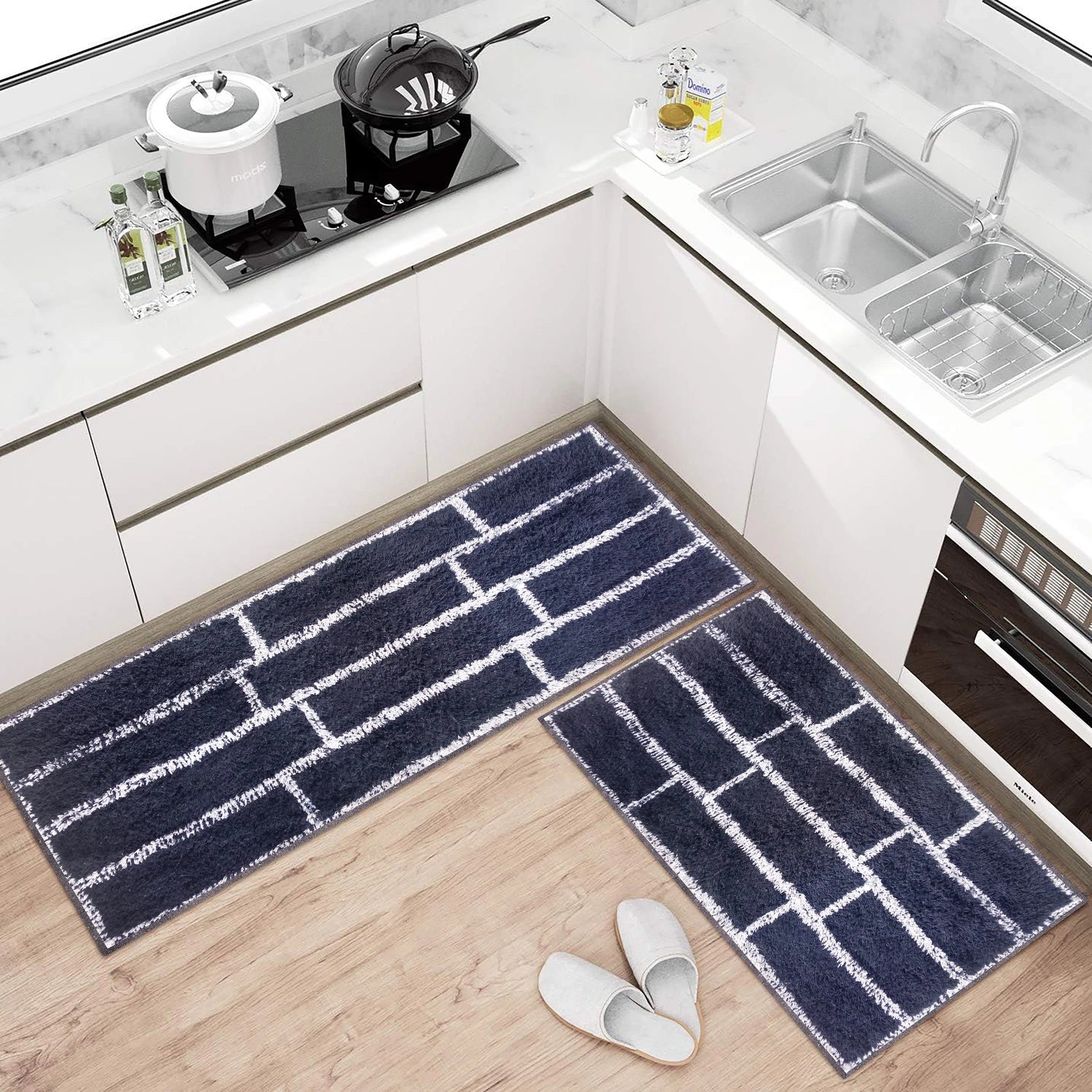 Brick Pattern Cotton Bathmat