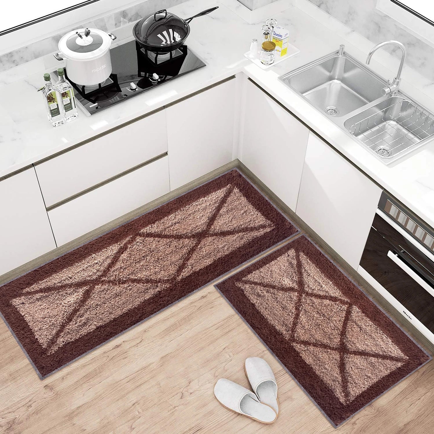 Cross Pattern Cotton Bathmat