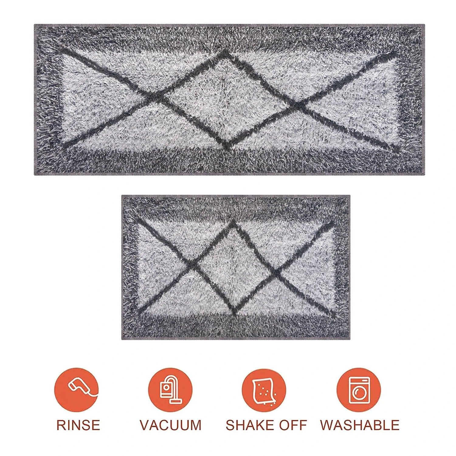 Cross Pattern Cotton Bathmat