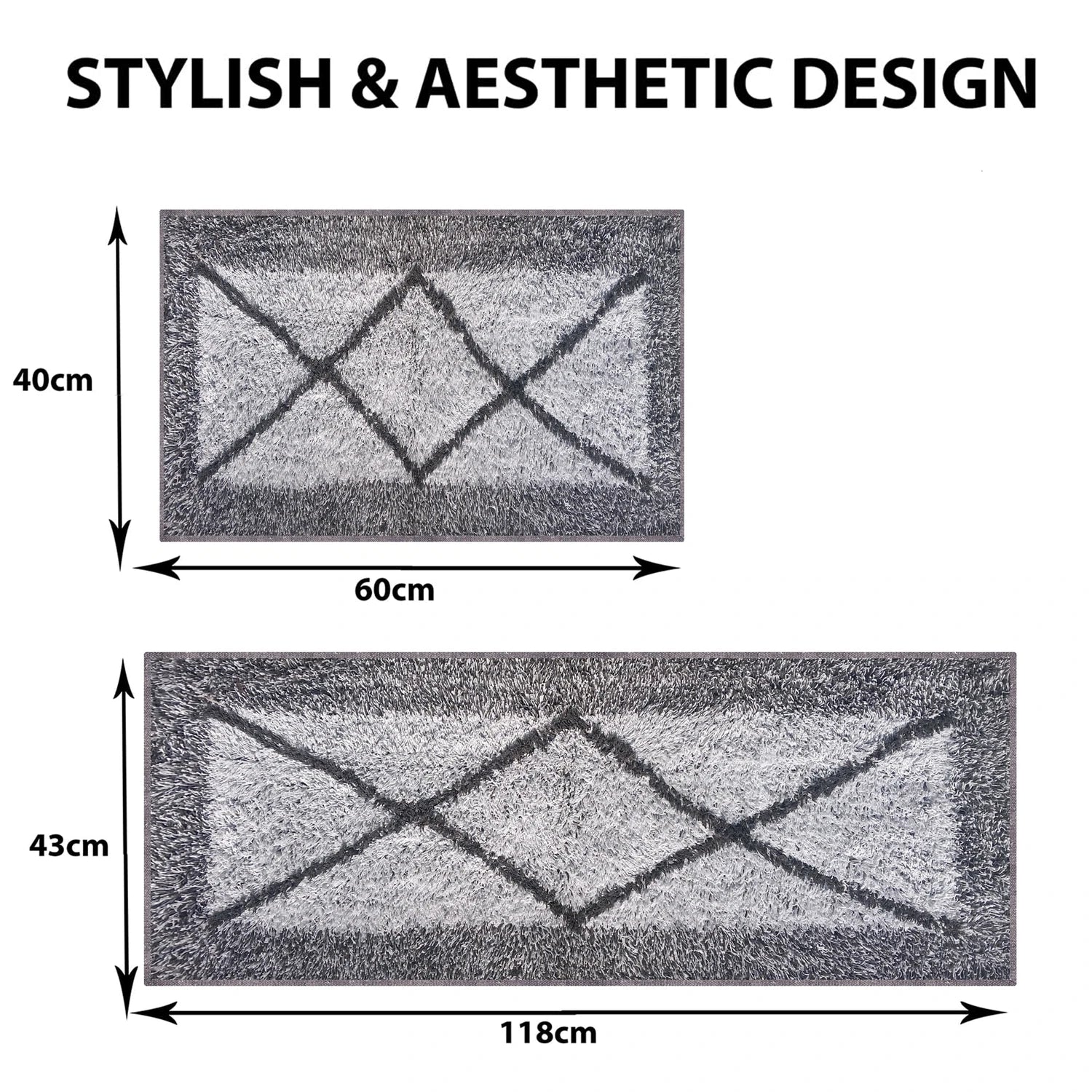 Cross Pattern Cotton Bathmat