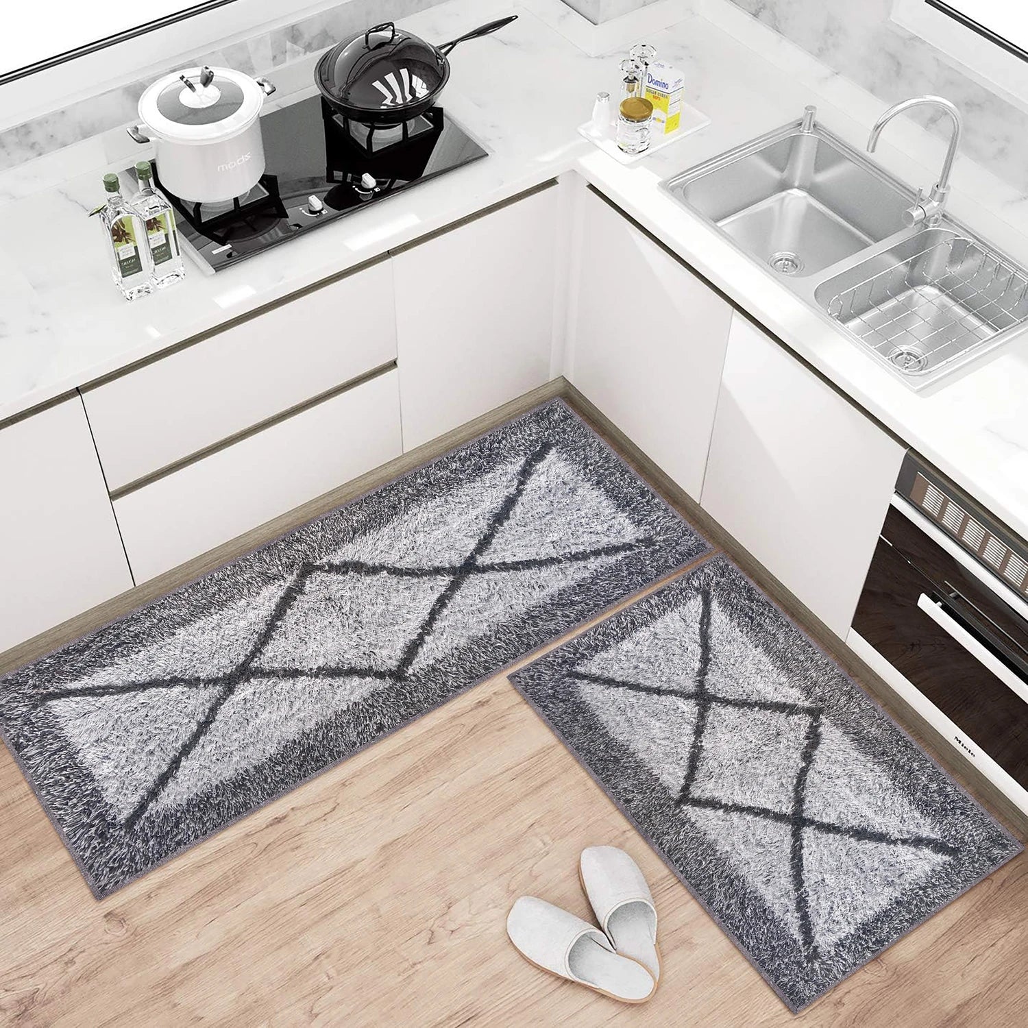 Cross Pattern Cotton Bathmat