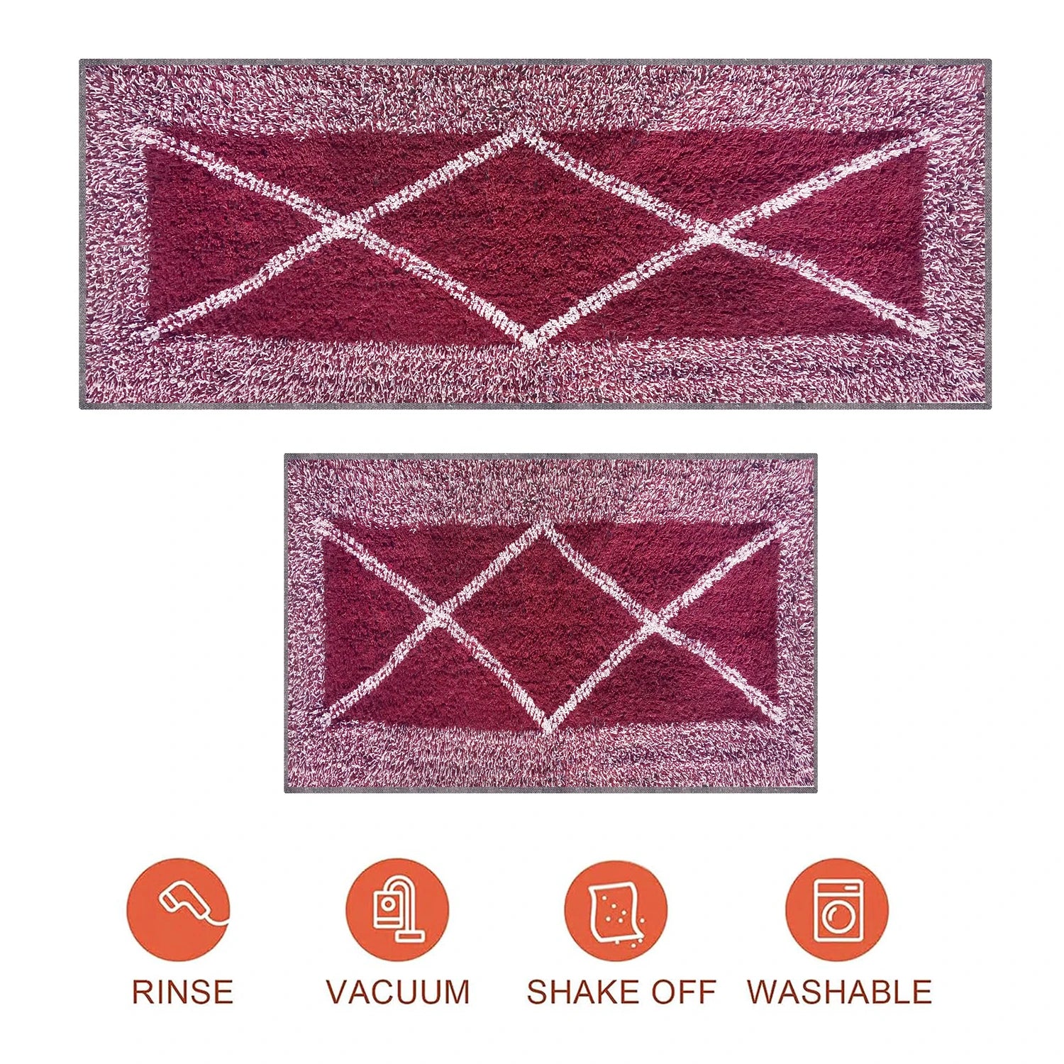 Cross Pattern Cotton Bathmat