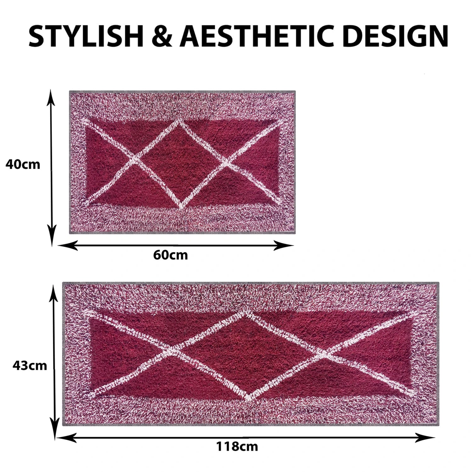 Cross Pattern Cotton Bathmat