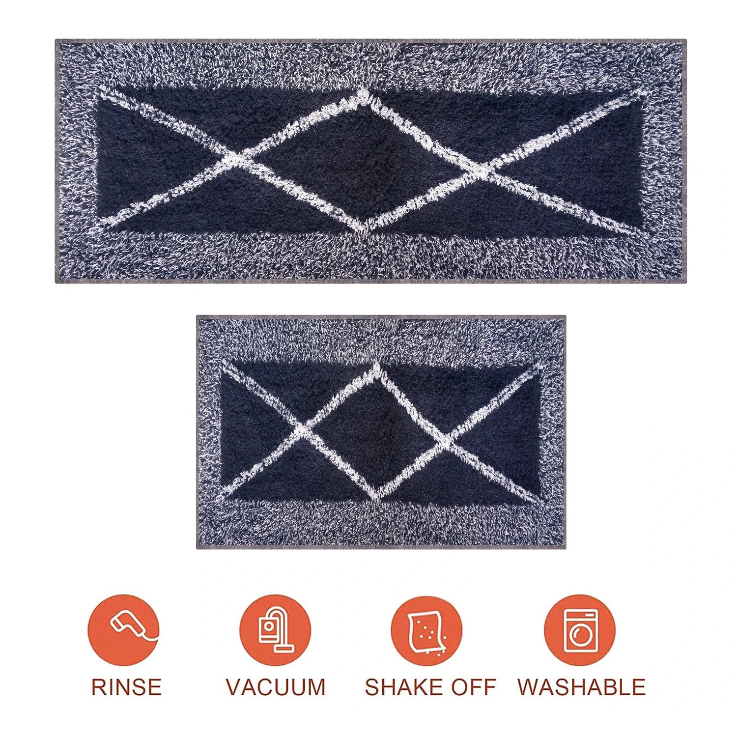 Cross Pattern Cotton Bathmat