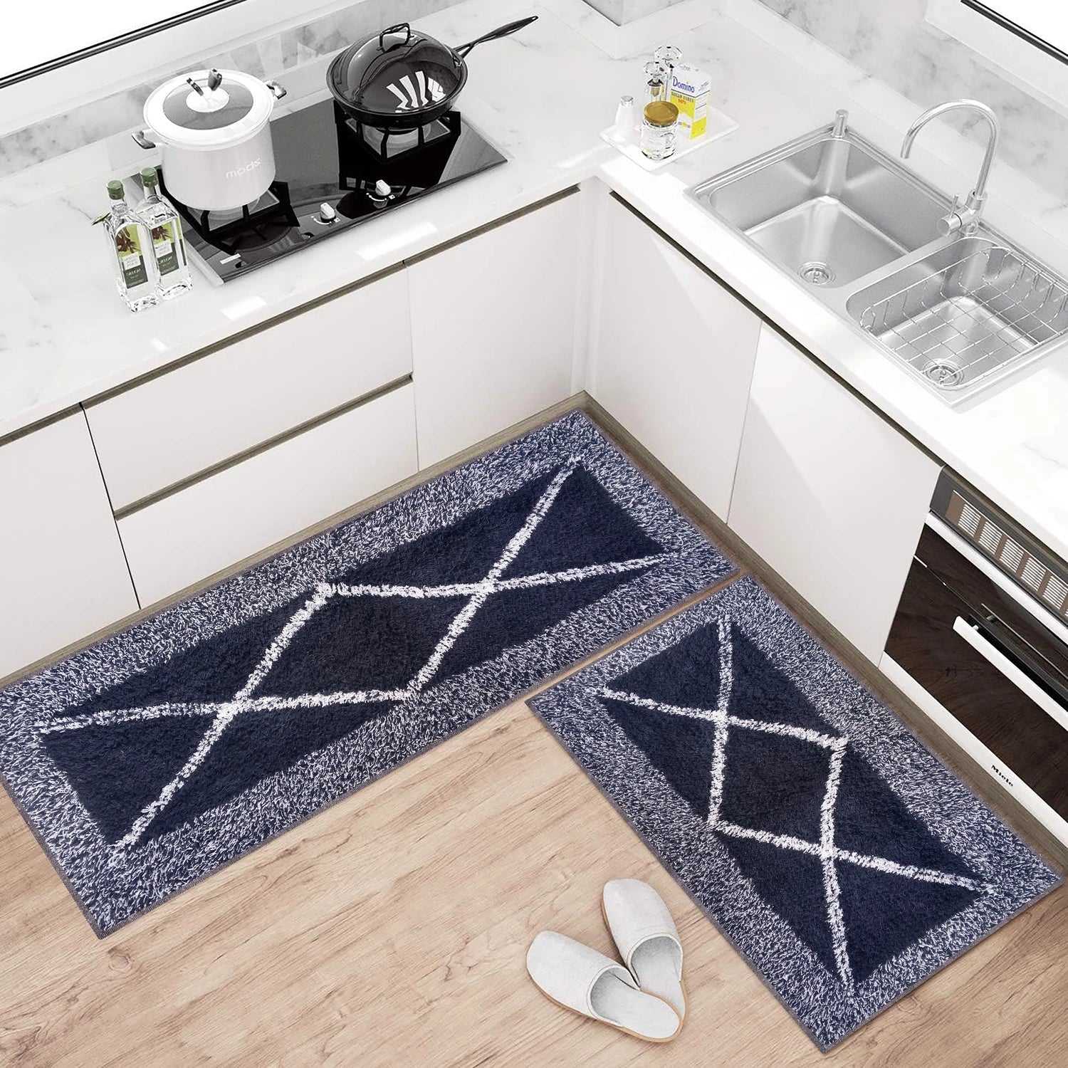 Cross Pattern Cotton Bathmat
