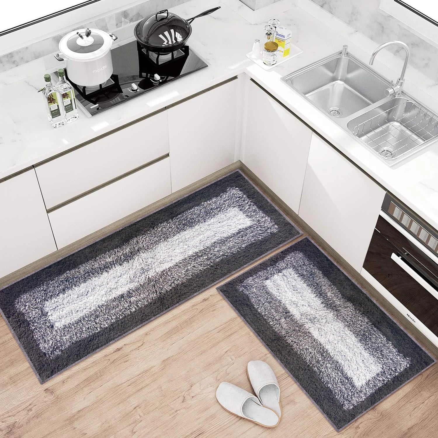 Race track pattern Cotton Bathmat