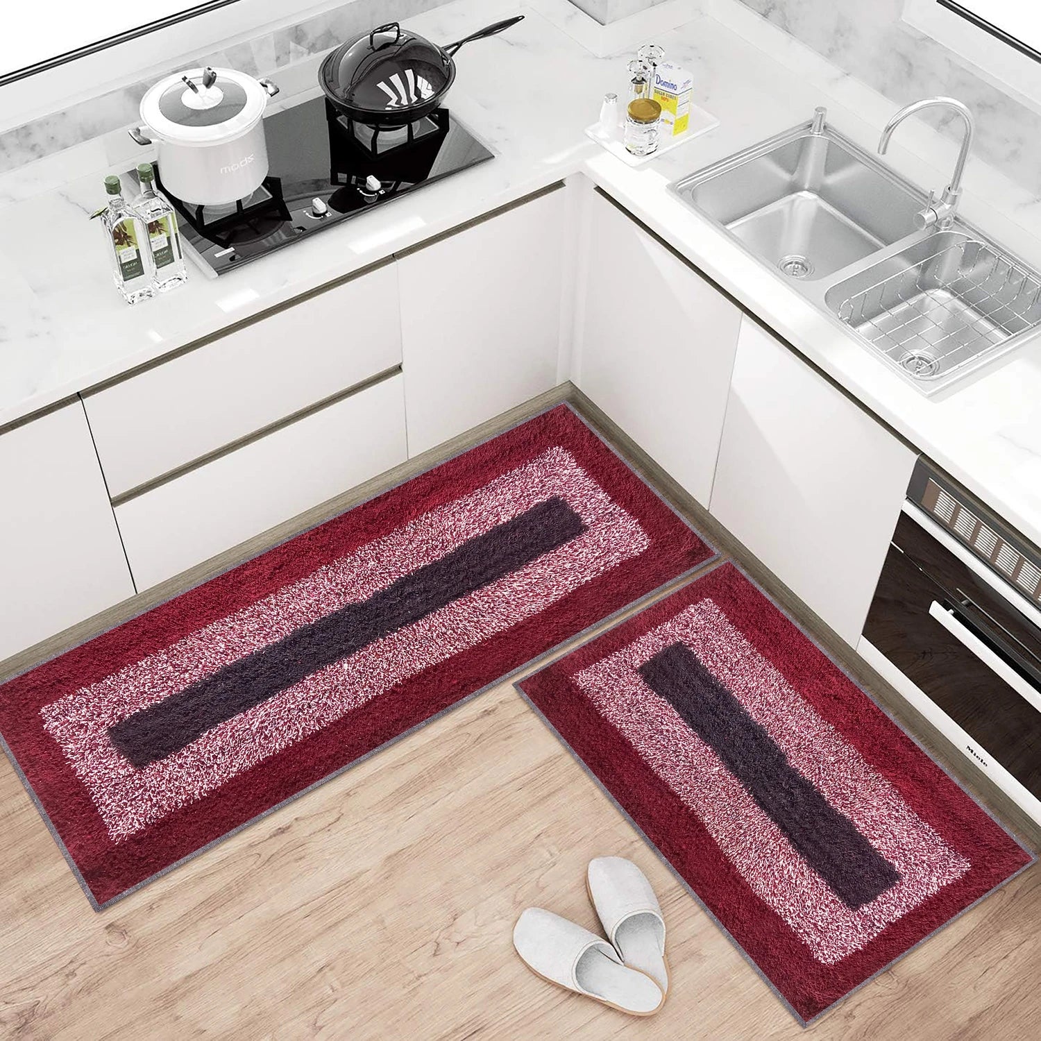 Race track pattern Cotton Bathmat