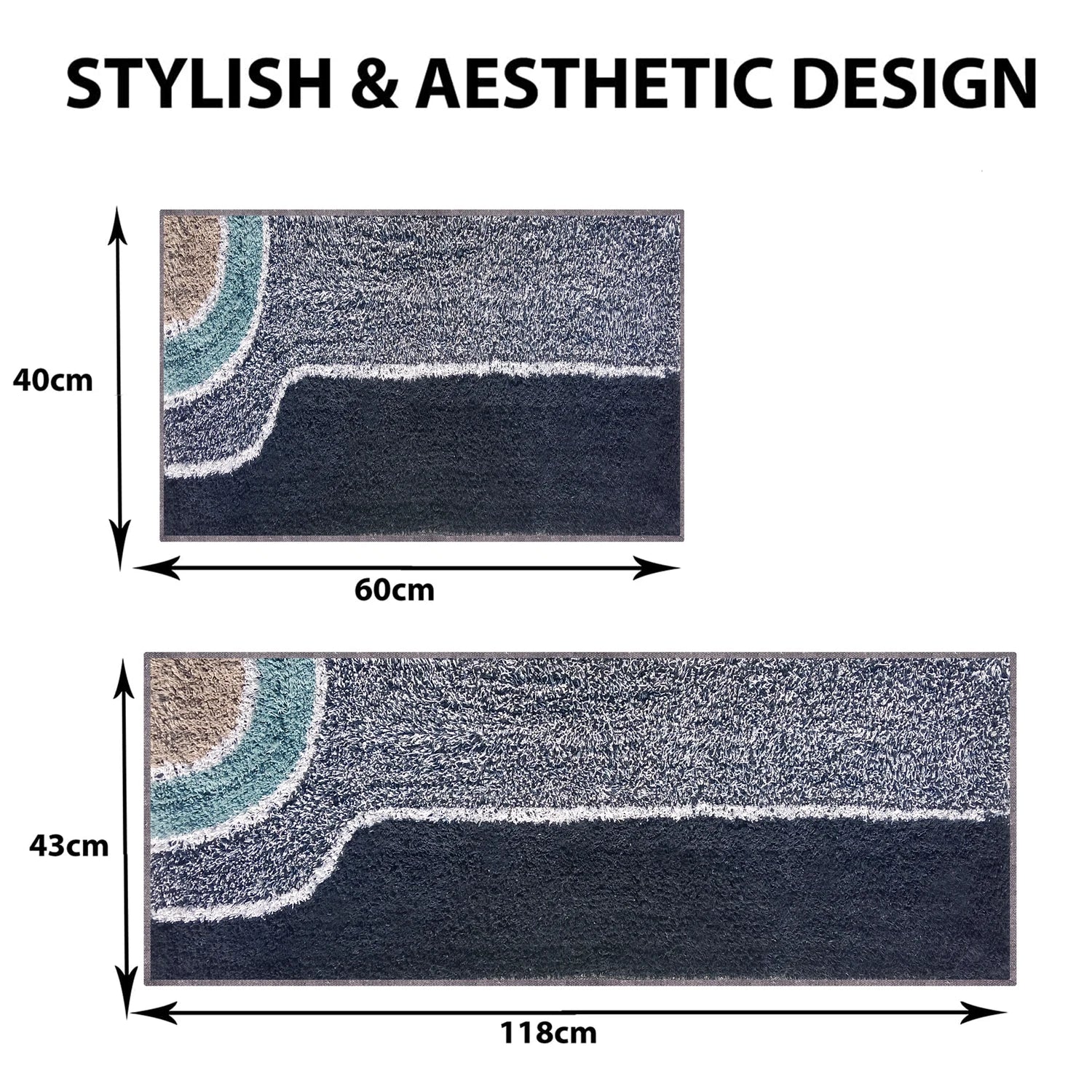 Wave Pattern Cotton Bathmat