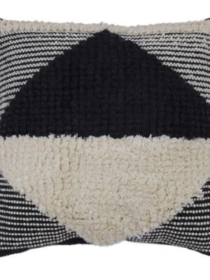 Handloom Cushion Cover Black-Natural DIAMOND-1