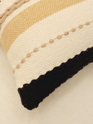 Handloom Cushion Cover Black-White Wave-2