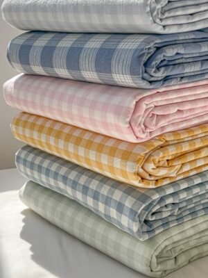 PW Plaid Cotton Bed Sheets