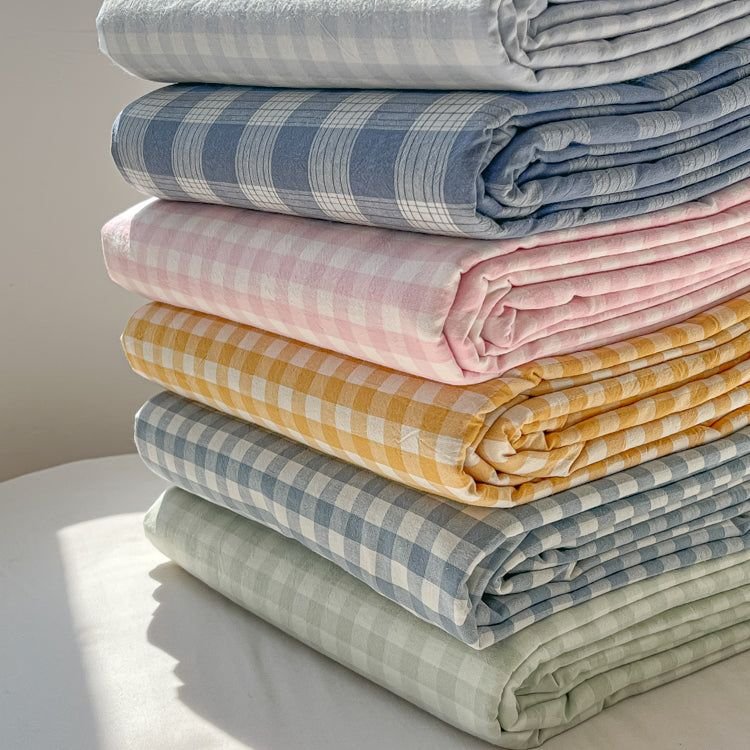 PW Plaid Cotton Bed Sheets
